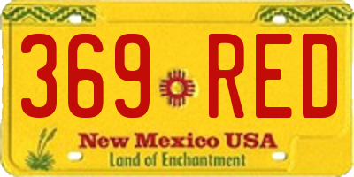 NM license plate 369RED