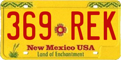 NM license plate 369REK