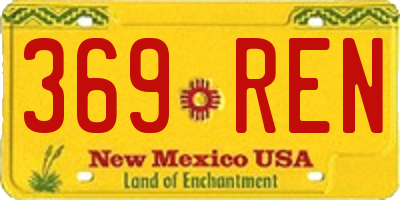 NM license plate 369REN
