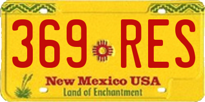 NM license plate 369RES