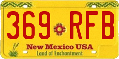 NM license plate 369RFB