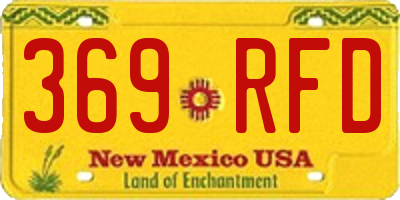NM license plate 369RFD