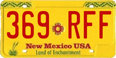 NM license plate 369RFF