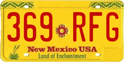 NM license plate 369RFG