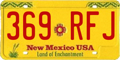 NM license plate 369RFJ
