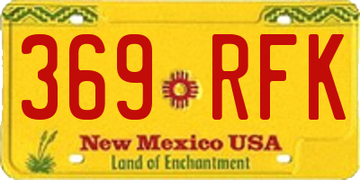 NM license plate 369RFK