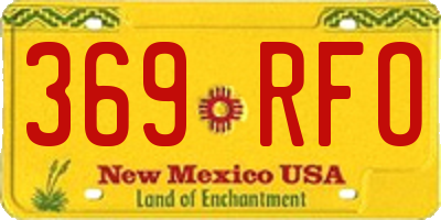 NM license plate 369RFO
