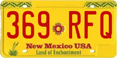 NM license plate 369RFQ