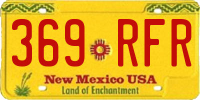 NM license plate 369RFR