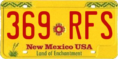 NM license plate 369RFS
