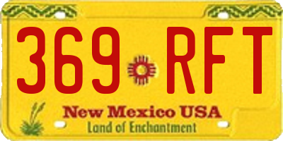 NM license plate 369RFT
