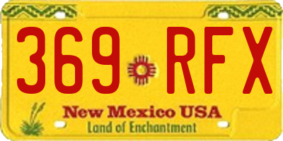 NM license plate 369RFX