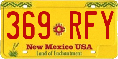 NM license plate 369RFY