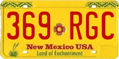 NM license plate 369RGC