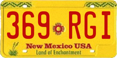 NM license plate 369RGI