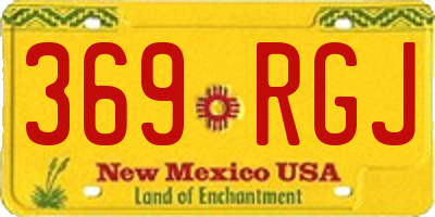 NM license plate 369RGJ