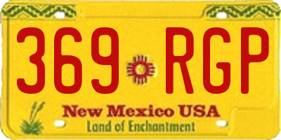 NM license plate 369RGP
