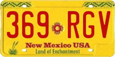 NM license plate 369RGV