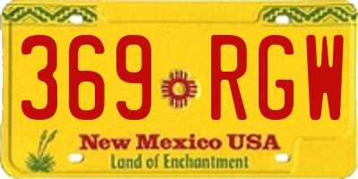 NM license plate 369RGW