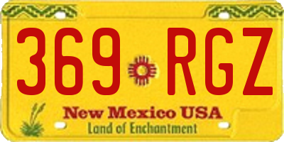 NM license plate 369RGZ