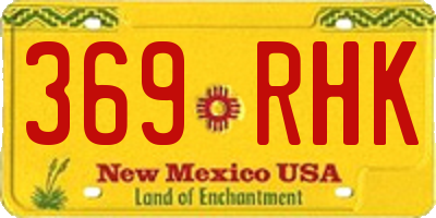 NM license plate 369RHK