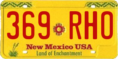 NM license plate 369RHO