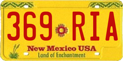NM license plate 369RIA