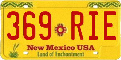 NM license plate 369RIE