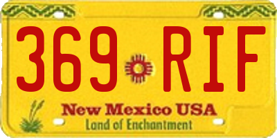 NM license plate 369RIF