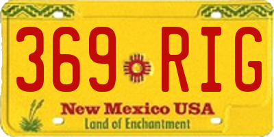 NM license plate 369RIG
