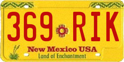 NM license plate 369RIK