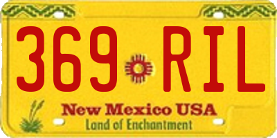 NM license plate 369RIL