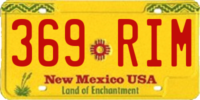 NM license plate 369RIM