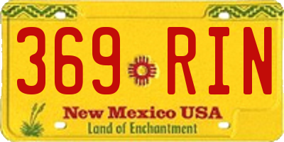 NM license plate 369RIN
