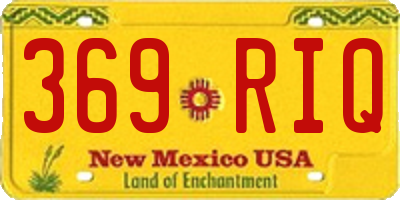 NM license plate 369RIQ