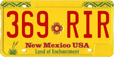NM license plate 369RIR