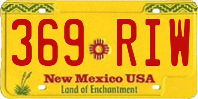 NM license plate 369RIW