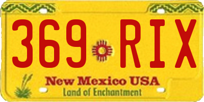 NM license plate 369RIX
