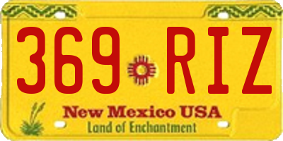 NM license plate 369RIZ