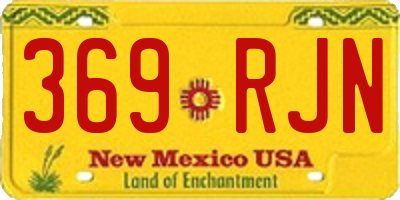 NM license plate 369RJN