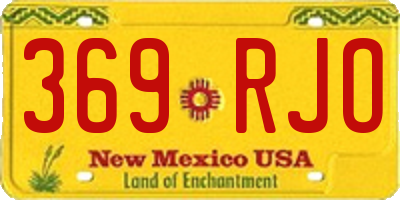 NM license plate 369RJO