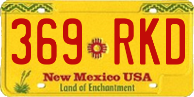 NM license plate 369RKD