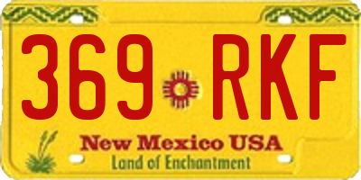 NM license plate 369RKF