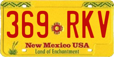 NM license plate 369RKV