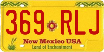 NM license plate 369RLJ