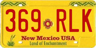 NM license plate 369RLK