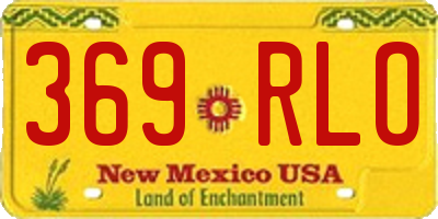 NM license plate 369RLO