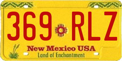 NM license plate 369RLZ