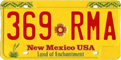 NM license plate 369RMA
