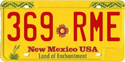 NM license plate 369RME